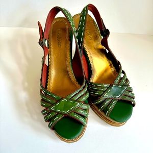 Seychelles green wedge sandals